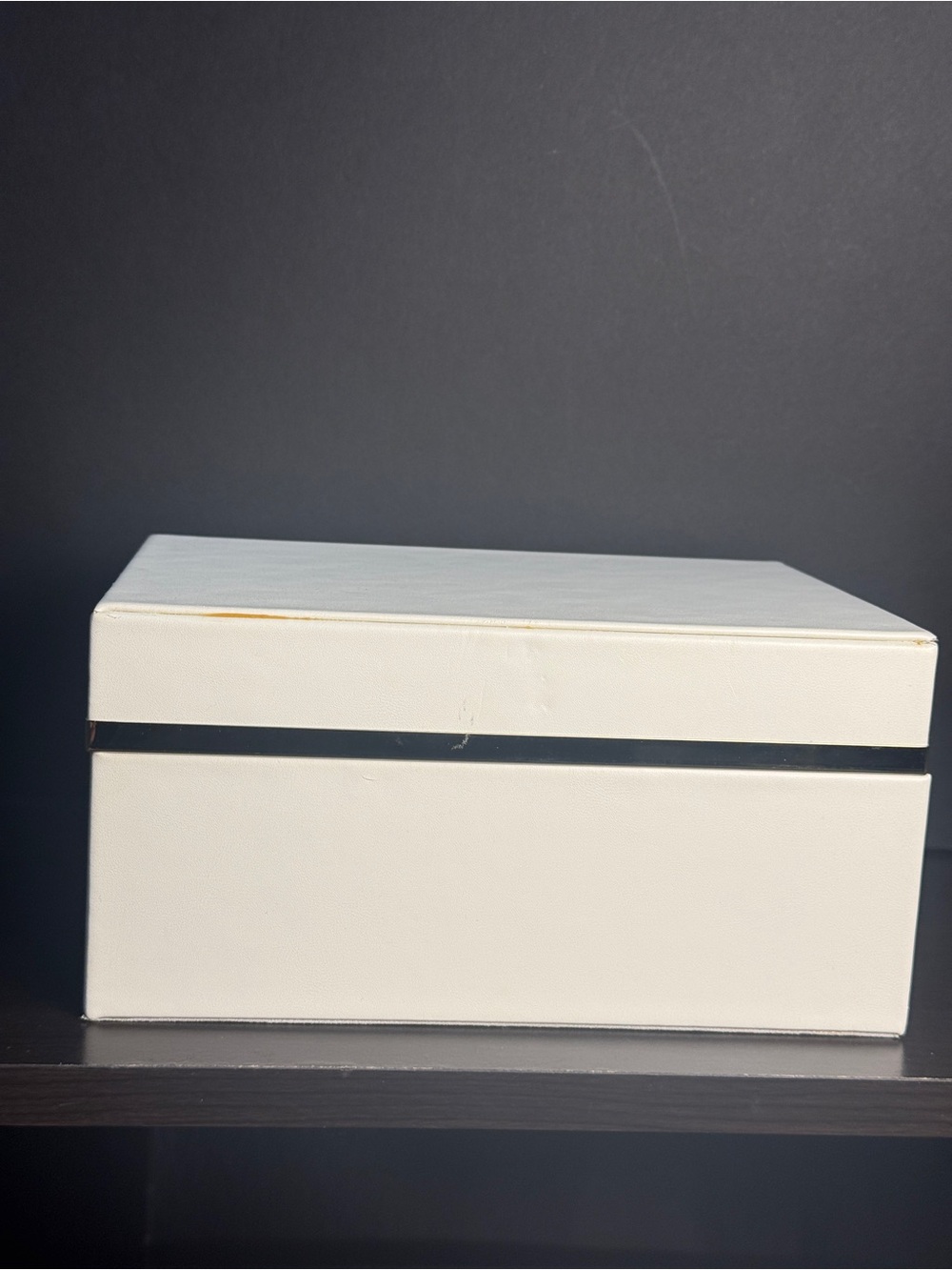 Elegant Cream jewelry Box with gold Accent - Home Organization